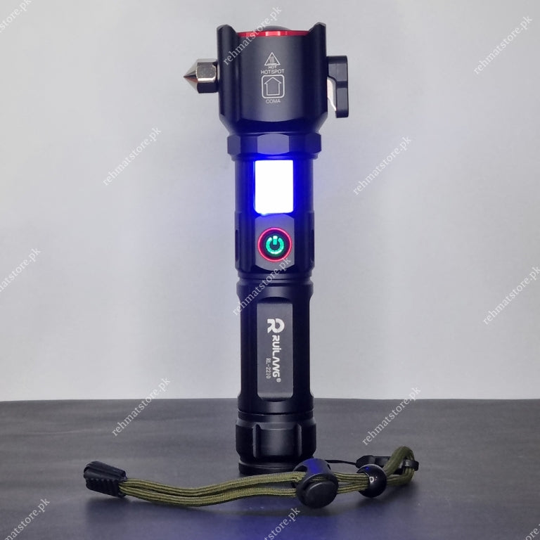 Heavy Duty Metal Zoom Torch Light / Flashlight | Type-C in + Powerbank | RuiLang RL-2210