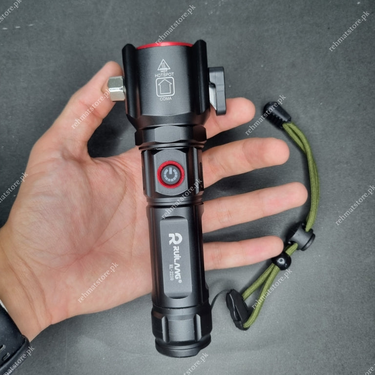 Heavy Duty Metal Zoom Torch Light / Flashlight | Type-C in + Powerbank | RuiLang RL-2210